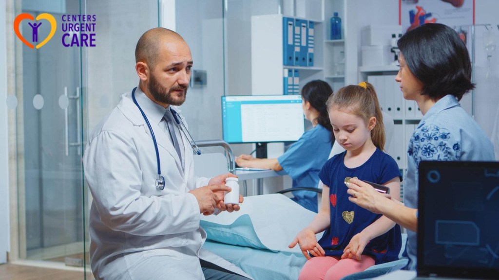 Doctor checking a kid