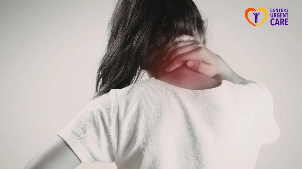 woman-holding-neck-pain-muscle-strain-upper-back-discomfort