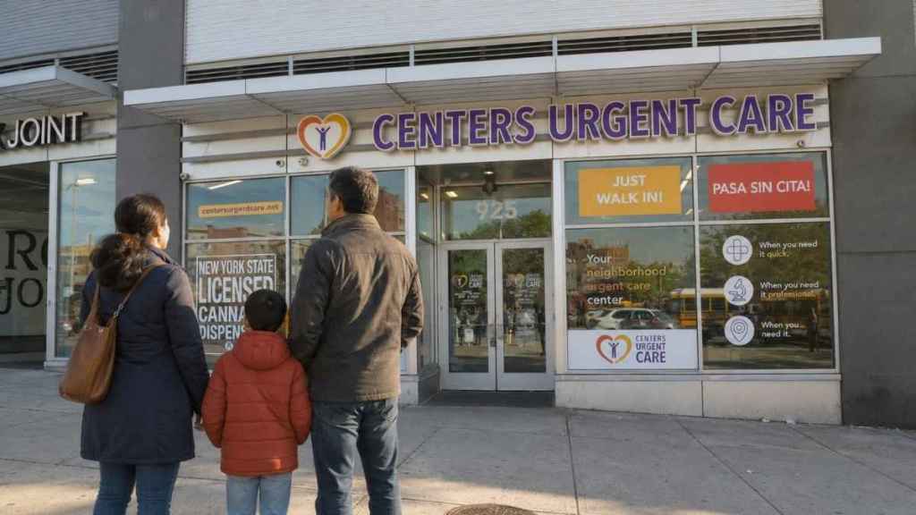 family-with-child-approaching-flu-shot-brooklyn-clinic