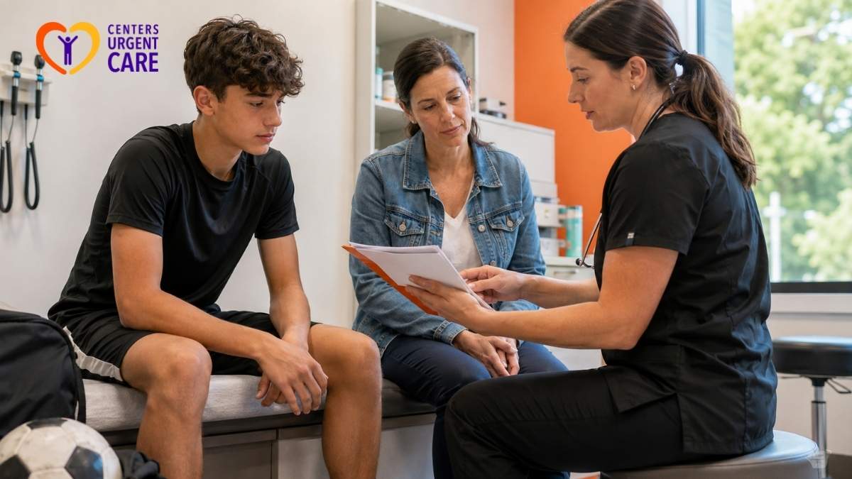 doctor-reviewing-sports-physical-requirements-with-teen